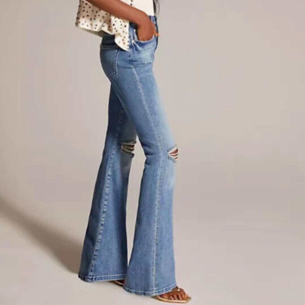 Anthropologie Pilcro 30 NWT The Icon Flare Jeans Distressed Flared New - Picture 2 of 6